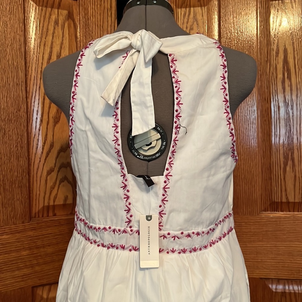 Anthropologie Akemi +Kin Selina dress. White cotton, sz 12, NWT - Picture 3 of 6